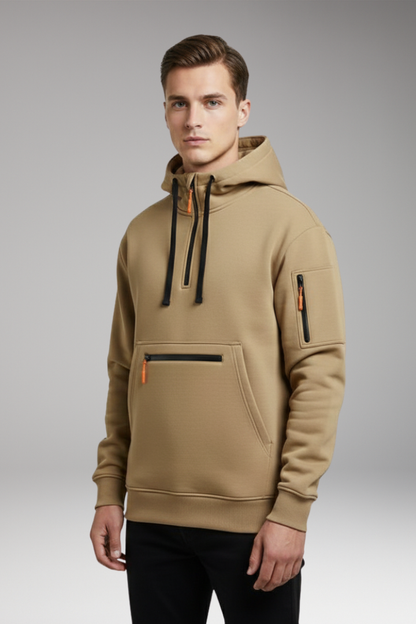 Men's Sports Hoodie Multiple Pockets Drawstring