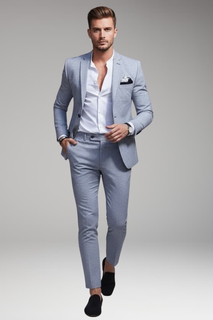 Men's Blazer Suit Set Straight Leg Pants