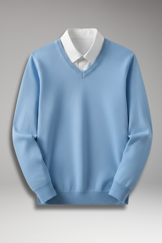 Men's Crew Neck Sweater Ribbed Hem - 
Fashinoza