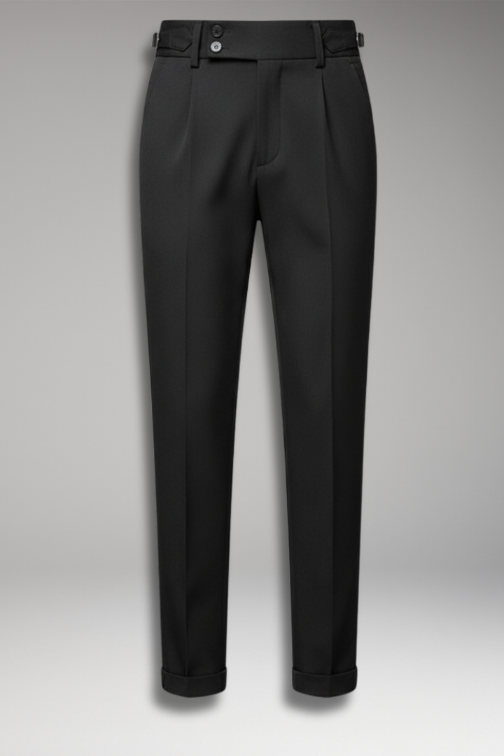 Men's Pleated Trousers With Adjustable Waist - 
Fashinoza