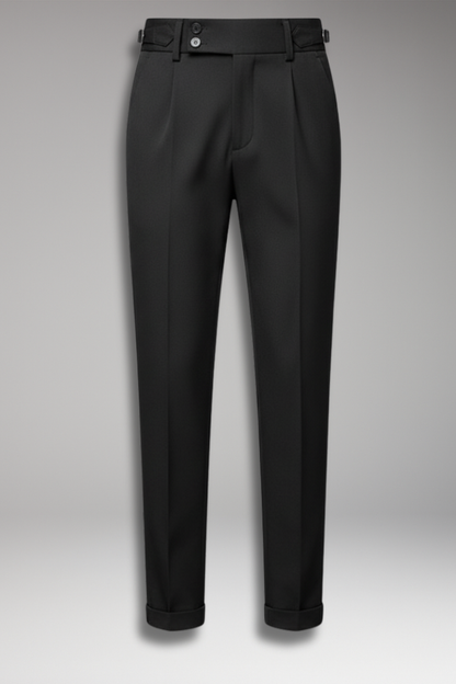 Men's Pleated Trousers With Adjustable Waist - 
Fashinoza