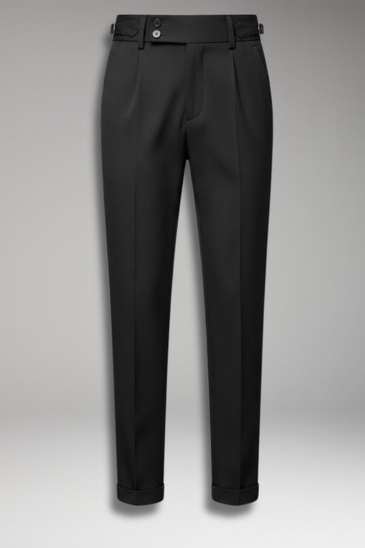 Men's Pleated Trousers With Adjustable Waist - 
Fashinoza