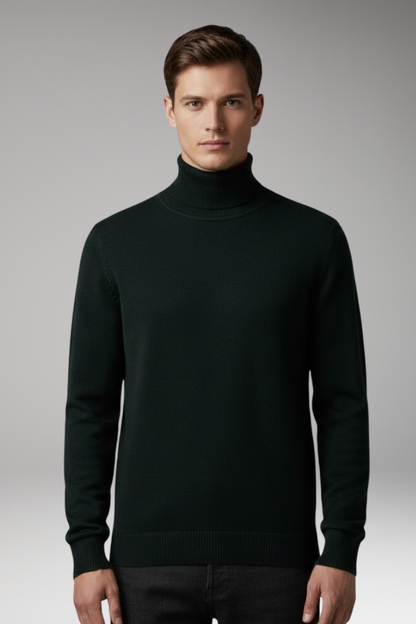 Men's Turtleneck Sweater Ribbed Knit Slim Fit