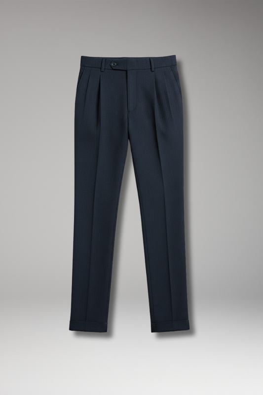 Men's High Waist Pleated Work Pants - 
Fashinoza