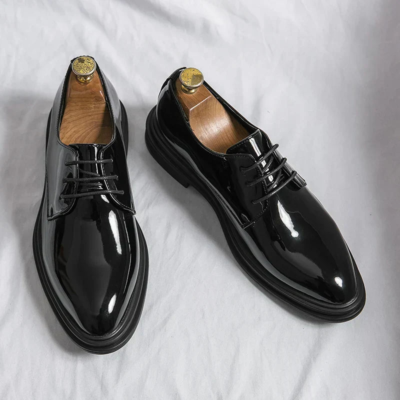 Men's Lace-Up Oxford Leather Dress Shoes - 
Fashinoza