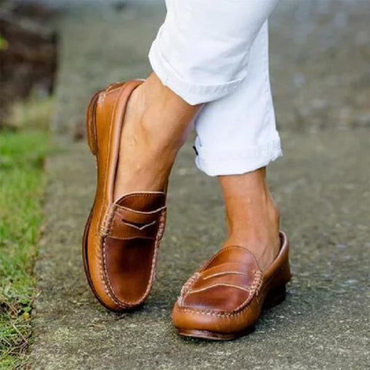Women's Slip-On Loafers Moc Toe Comfortable - 
Fashinoza