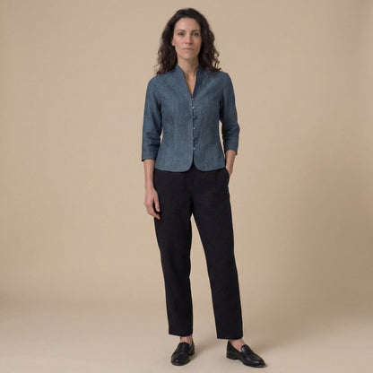 Women's Mandarin Collar Blouse Elegant Silk