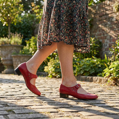 Women's Mary Jane Shoes Block Heel Adjustable Strap - 
Fashinoza