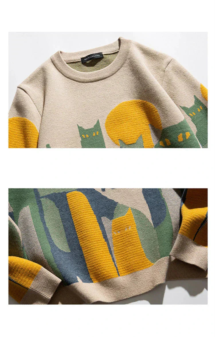 Women's Cat Sweater Moonlit Design