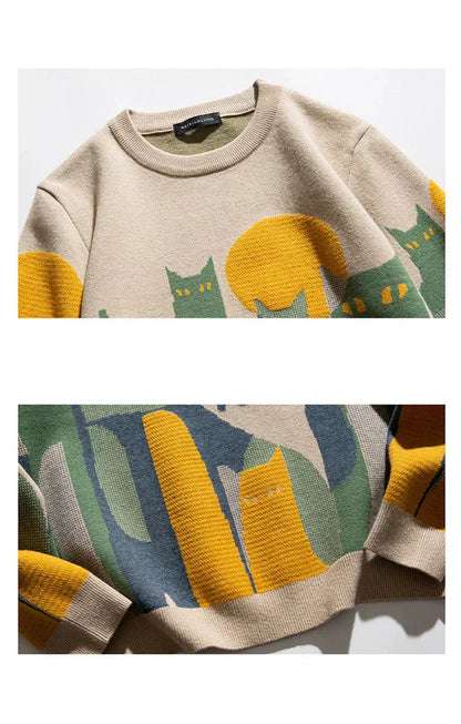 Women's Cat Sweater Moonlit Design