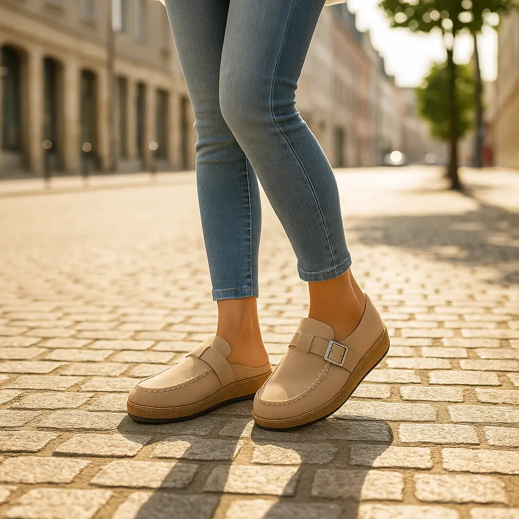 Mules for Women – Comfortable Wide Fit, Modern Suede Design Caliboot