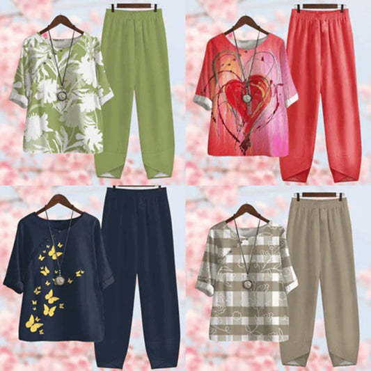 Women's Floral Two Piece Set - Fashinoza