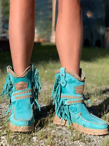 Fringe Moccasin-Style Boots