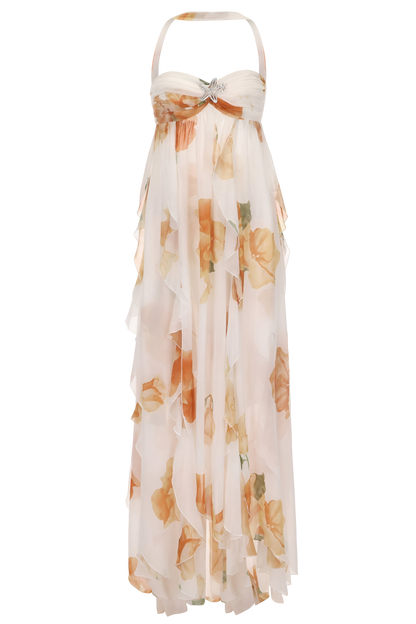 Women's Sleeveless Halter Maxi Dress
