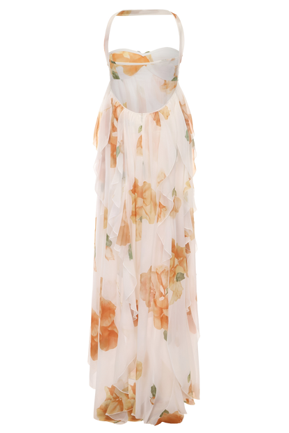 Women's Sleeveless Halter Maxi Dress