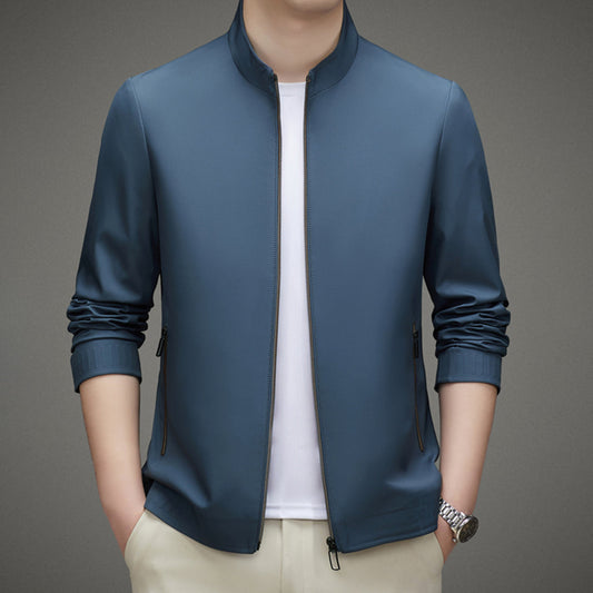Men's Casual Jacket Rayon Blend Tailored Fit Black - Fashinoza