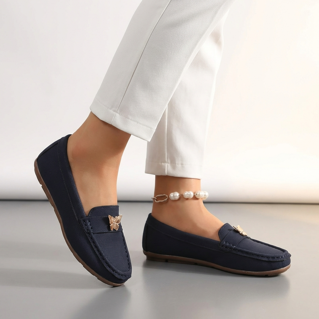 Men's Slip-On Loafers Embellished Leather Brown - 
Fashinoza