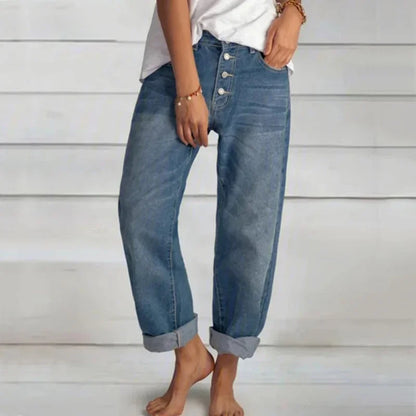 Samantha | Women’s Spring Relaxed Fit Button Jeans