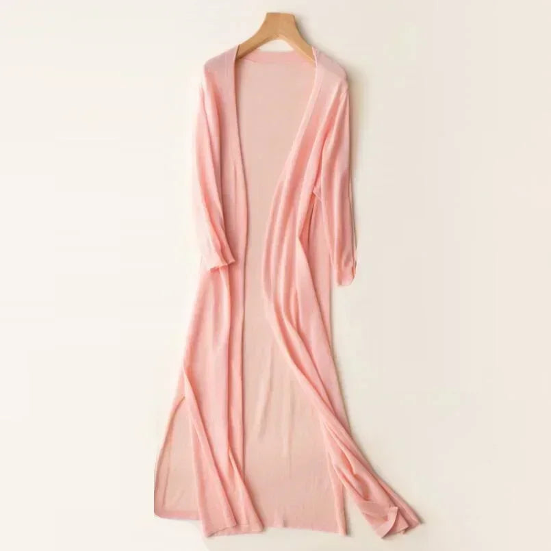Women's Lightweight Knit Cardigan Open Front 3/4 Sleeve