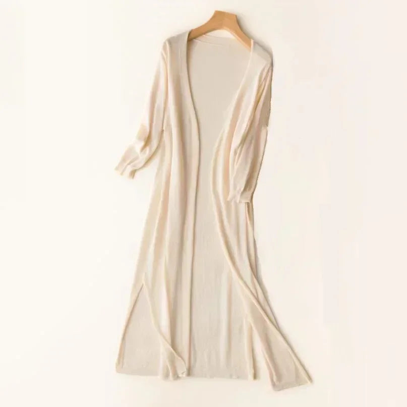 Women's Lightweight Knit Cardigan Open Front 3/4 Sleeve