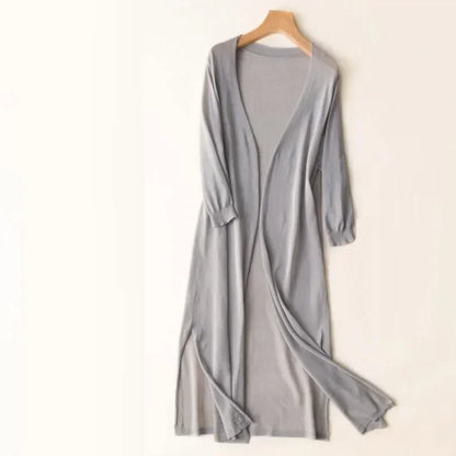 Women's Open Front Cardigan Lightweight Breathable Beige