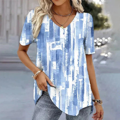 Women's Striped V-Neck T-Shirt