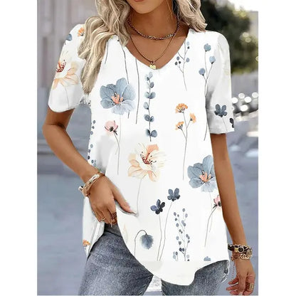 Women's Striped V-Neck T-Shirt
