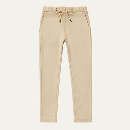 Men's Classic Pants Beige Cotton - Fashinoza