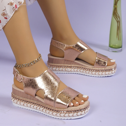 Women's Ankle Strap Sandals Cutout Upper