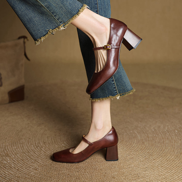 Lenara Genuine Leather Heels