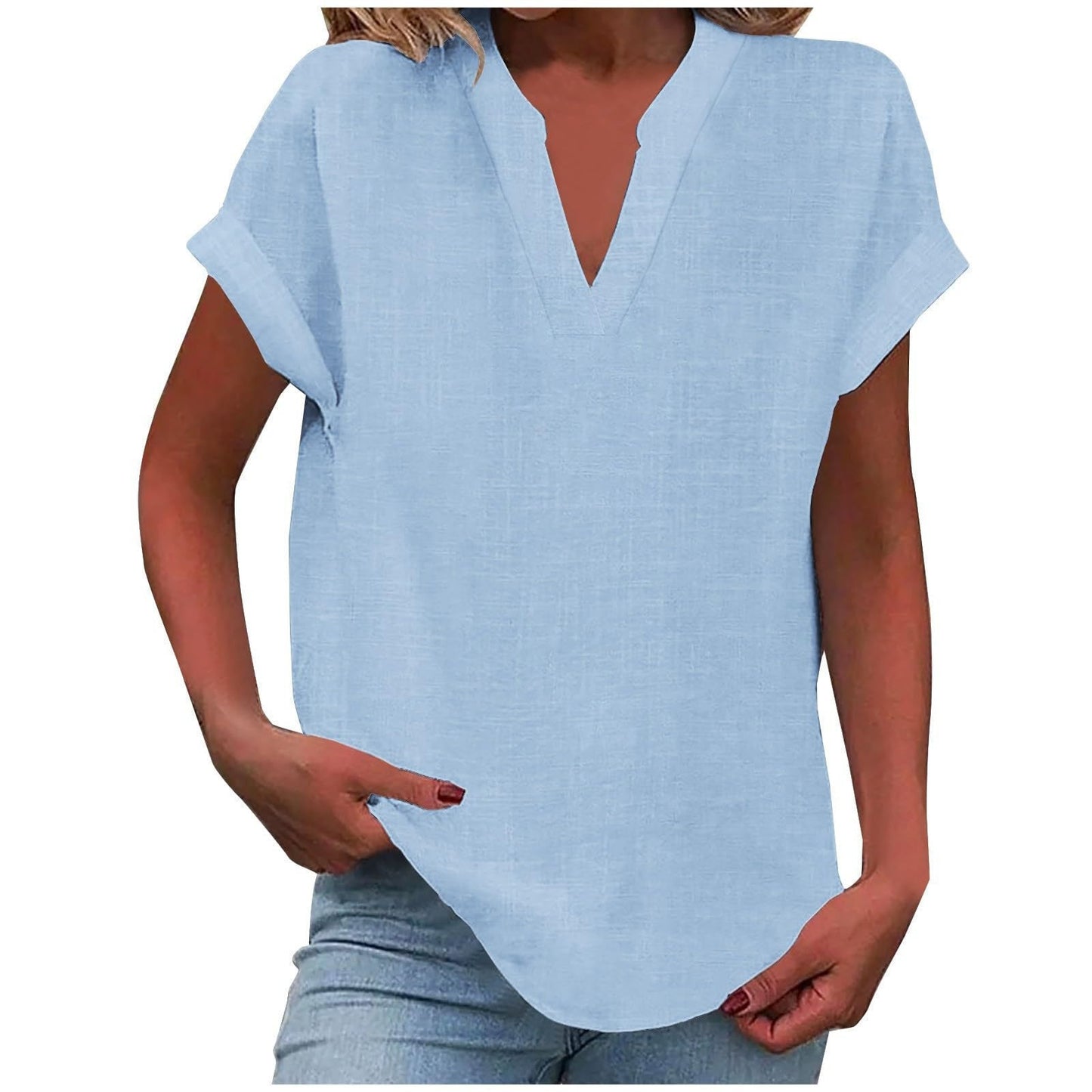 Women's Relaxed V-Neck Blouse