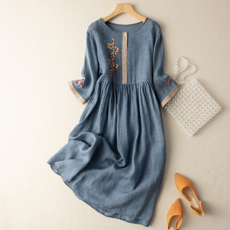 Women's Relaxed Midi Dress Patterned