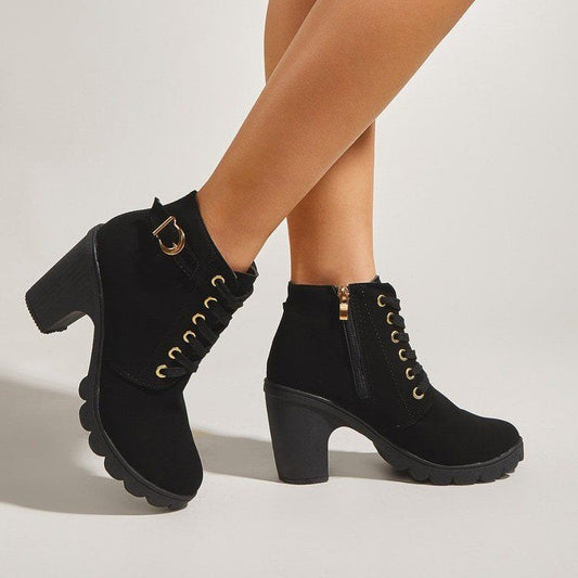 Women's Leather Bootie - 
Fashinoza