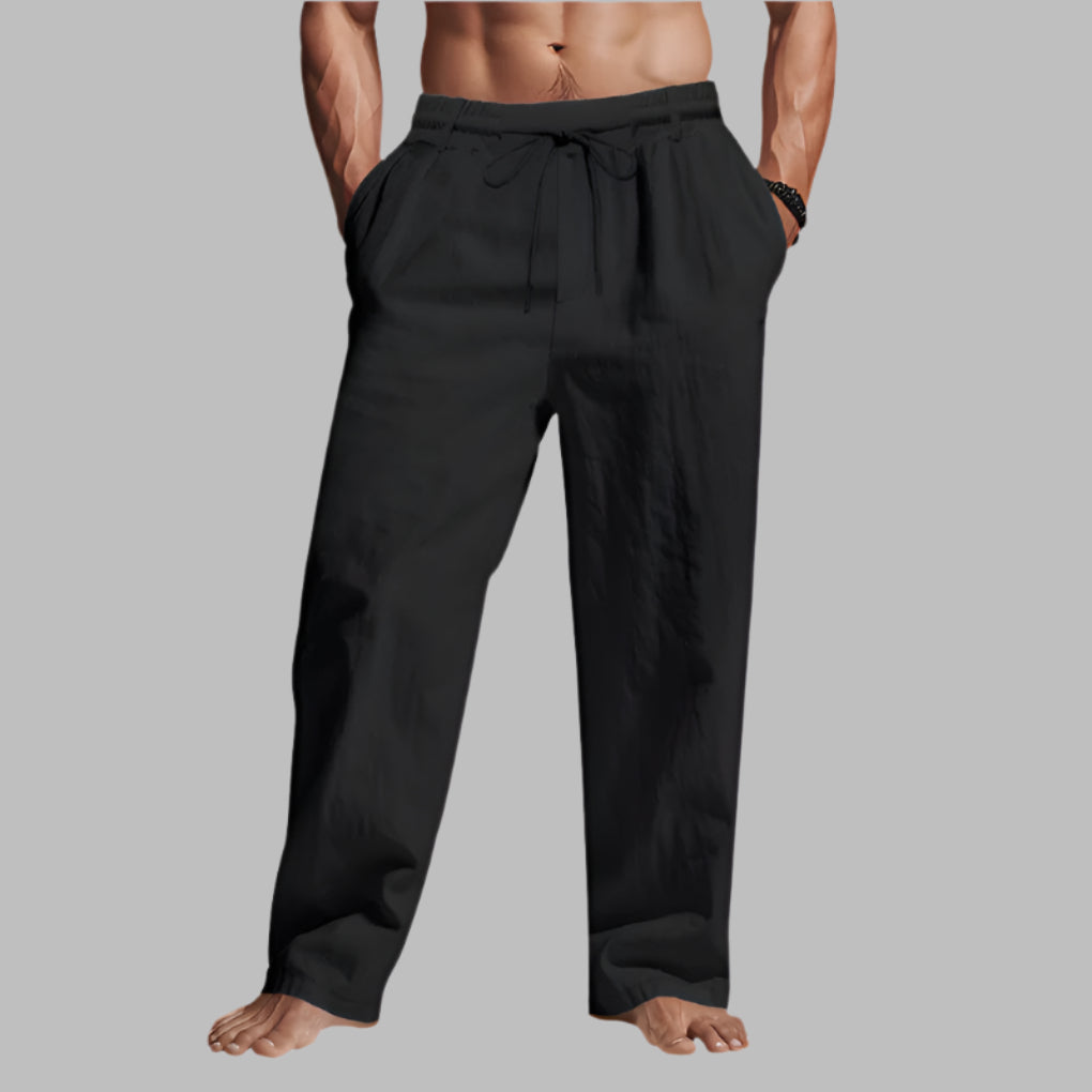 Men's Relaxed Fit Pants Adjustable Drawstring Waist - Fashinoza