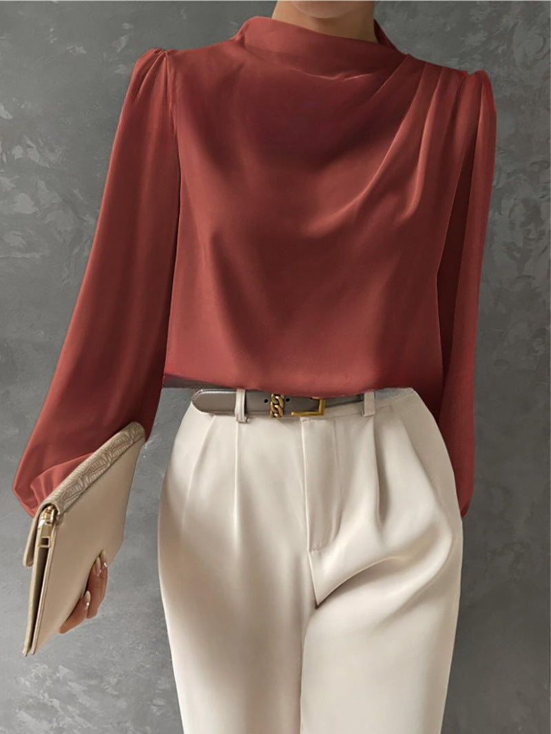 Emma | Women Spring High Neck Long Sleeve Blouse Top