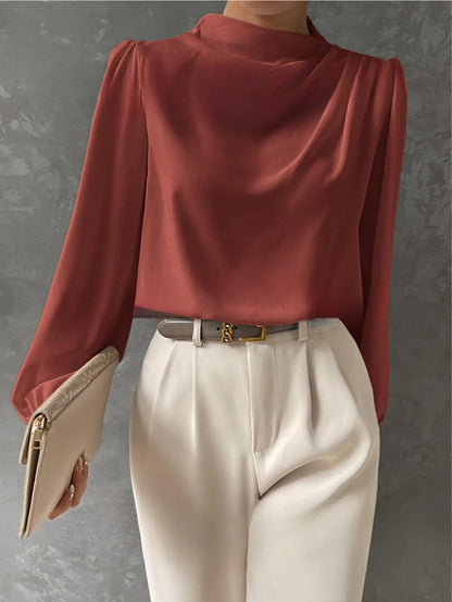 Emma | Women Spring High Neck Long Sleeve Blouse Top