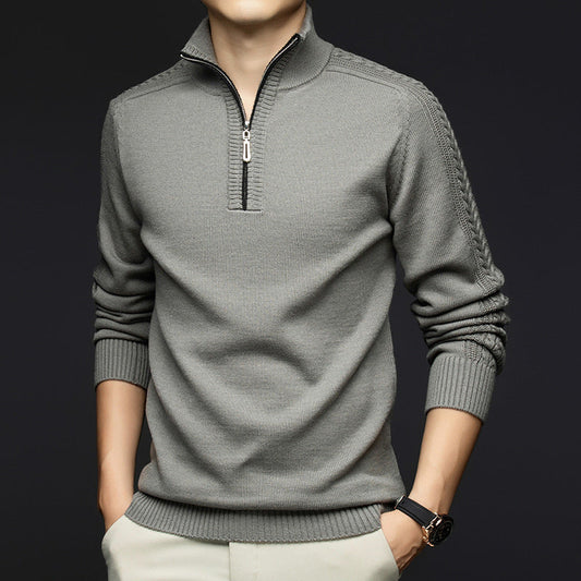 Lester Men's Wool Quarter Zip Sweater - 
Fashinoza