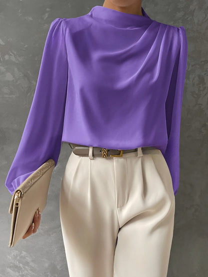 Emma | Women Spring High Neck Long Sleeve Blouse Top