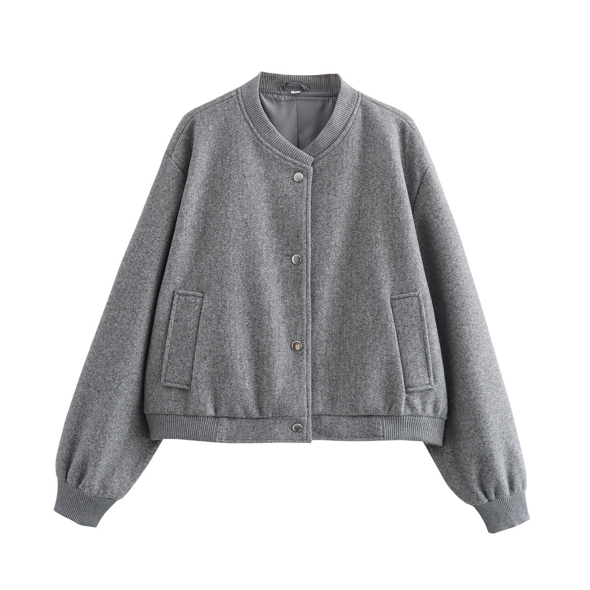 Pilot Jacket Ribbed Stand-Up Collar