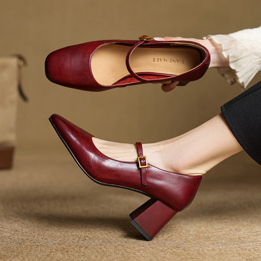 Lenara Genuine Leather Heels
