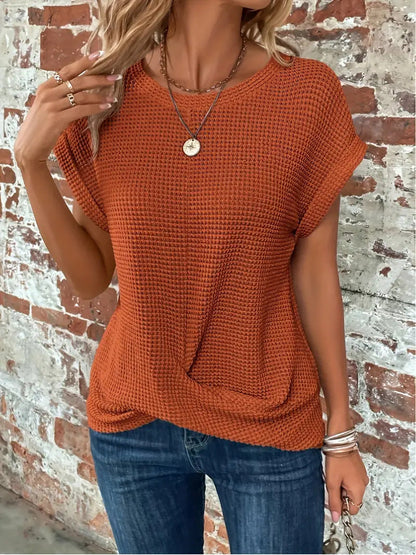 Women's Short Sleeve Textured Knit