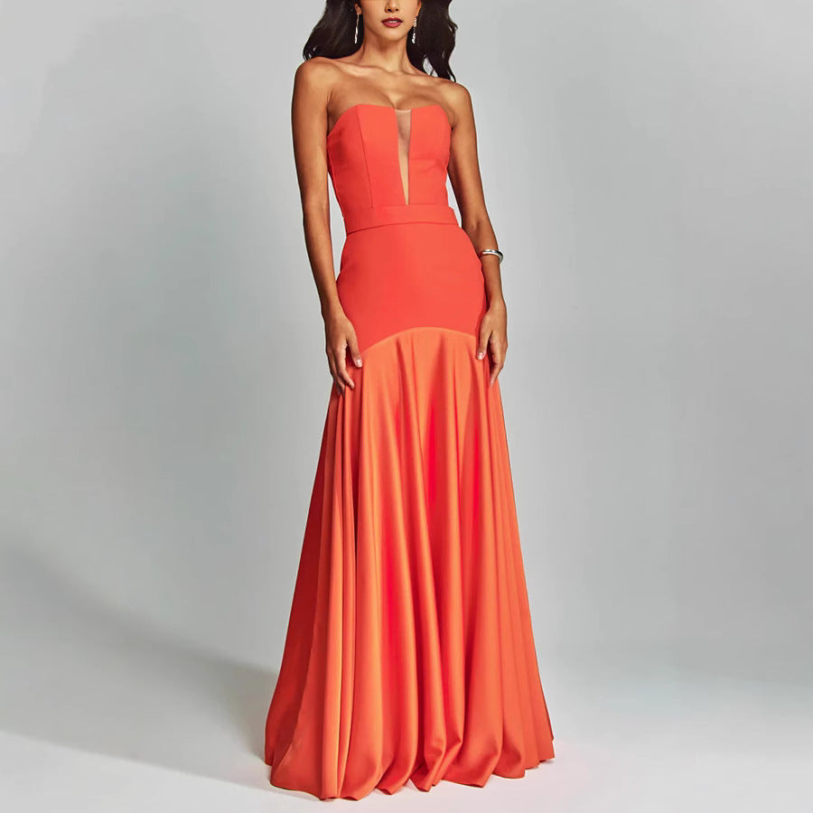 Women's Strapless Evening Gown Slim Fit - 
Fashinoza