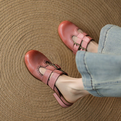 Elin Genuine Leather Mules