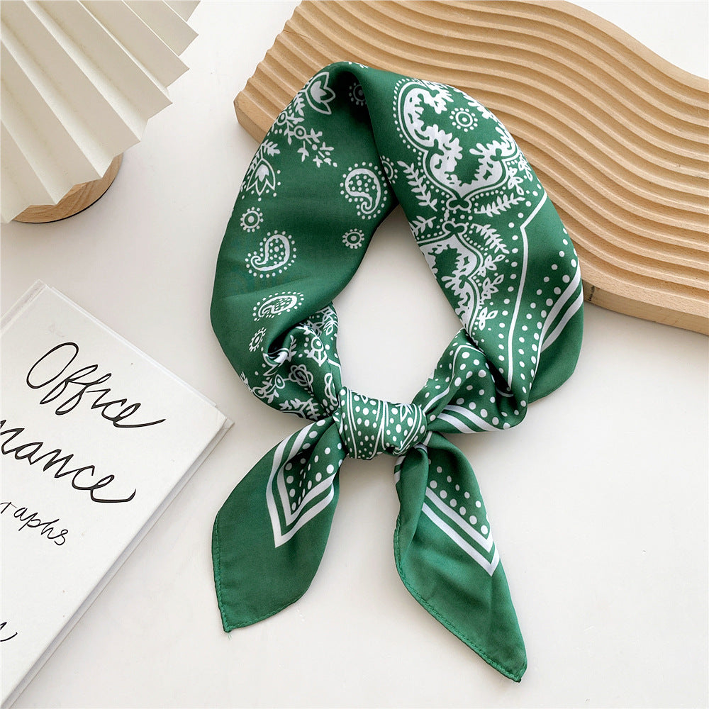 Women Satin Scarf Printed