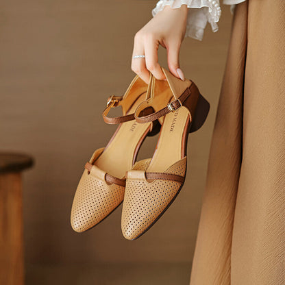 Lizel Genuine Leather Heels