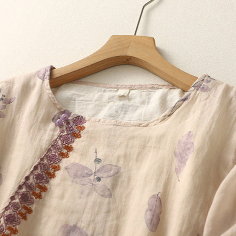 Women's Floral Blouse Relaxed Fit