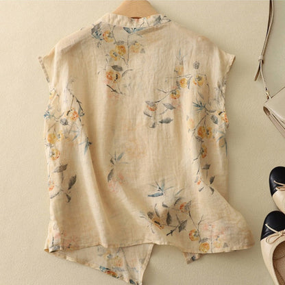 Women's Sleeveless Floral Blouse