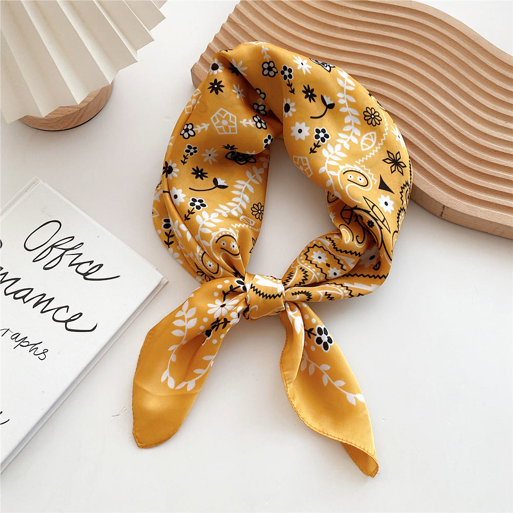 Women Satin Scarf Printed