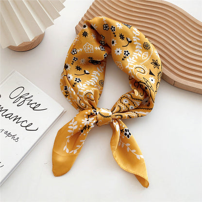 Women Satin Scarf Printed
