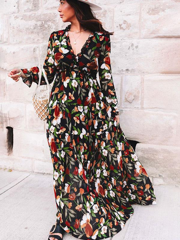 Aurelia | Women’s Floral Long Sleeve Maxi Dress